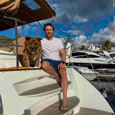 Martin and his dog in a vacation